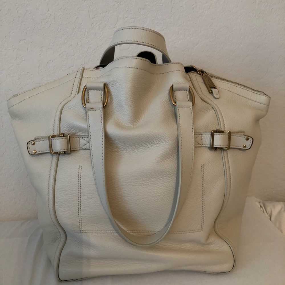Vintage YSL Cream Leather Hobo
